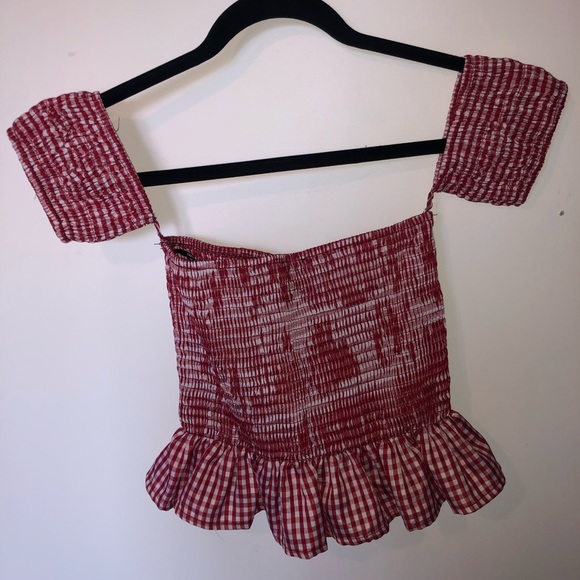 Red and white stripped off the shoulder top - Picture 3 of 3